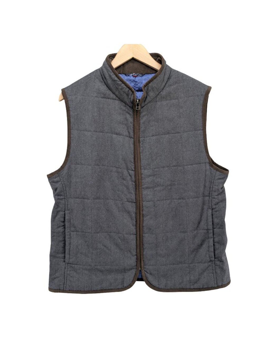 Kevins Fine Outdoor Gear Apparel Vest Boys Grey Wool Quilted Full Zip Size XL
